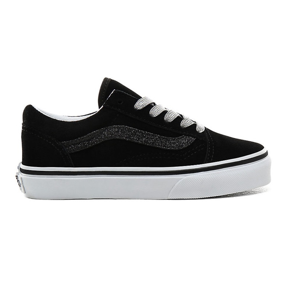 Vans Old Skool Black Glitter Side Stripe Pre-school - Picture 2 of 6